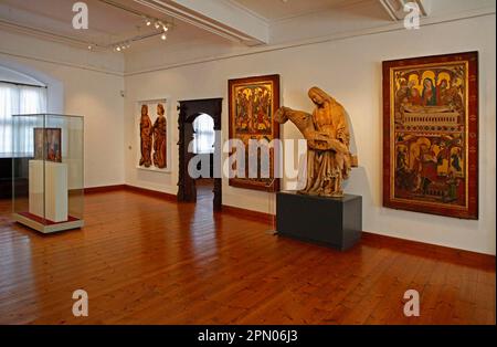 Fuerstenbau der Veste Coburg, Ausstellung der mittelalterlichen kirchlichen Kunst, Vesper, Panelgemälde, Coburg, Oberfrankreich, Bayern, Fuerstenbau Stockfoto