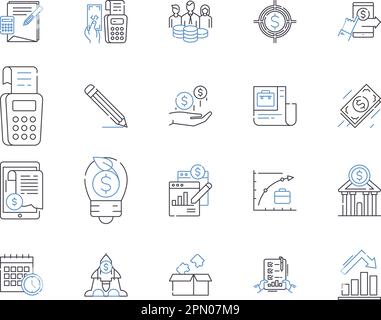 Symbolsammlung für Lean Management. Lean, Management, Effizienz, Automatisierung, Abfall, Konzeptsatz für Prozess, Kostenvektor und Illustration. Qualität Stock Vektor