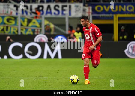 Mailand, Italien. 15. April 2023. Gianluca Caprari (AC Monza) während der italienischen Meisterschaft Ein Fußballspiel zwischen FC Internazionale und AC Monza am 15. April 2023 im U-Power Stadium in Monza, Italien - Photo Morgese-Rossini/DPPI Credit: DPPI Media/Alamy Live News Stockfoto