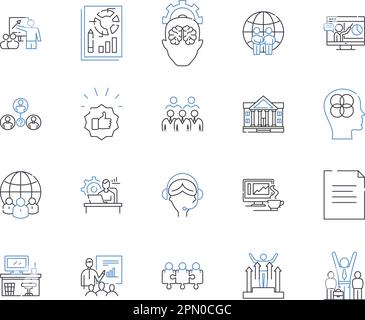 Symbolsammlung für den Abteilungs-Workflow. Abteilung, Workflow, Management, Automatisierung, Prozess, Systeme, Effizienzvektor und Illustration Stock Vektor