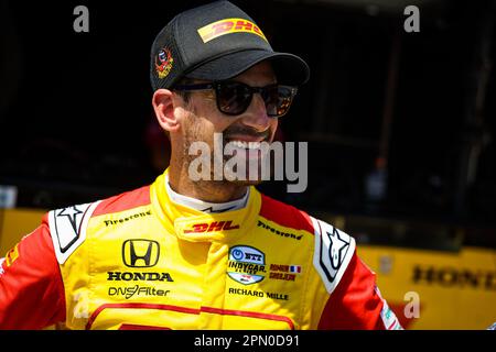 Long Beach, Etats Unis. 15. April 2023. GROSJEAN Romain (Fra), Andretti Autosport, Dallara IR18 Honda, Portrait während des Acura Grand Prix von Long Beach 2023, 3. Runde der 2023 NTT IndyCar-Serie, vom 14. Bis 16. April 2023 auf den Straßen von Long Beach, in Long Beach, Kalifornien, Vereinigte Staaten von Amerika - Foto Florent Gooden/DPPI Gutschrift: DPPI Media/Alamy Live News Stockfoto