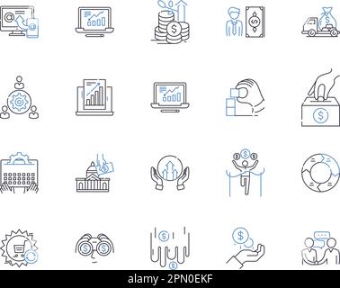 Icons-Kollektion mit technischen Übersichten für die FinTech, Finanzen, Technologie, Bankwesen, Zahlungen, Blockchain-, Investitionsvektor- und Illustrationskonzept Stock Vektor