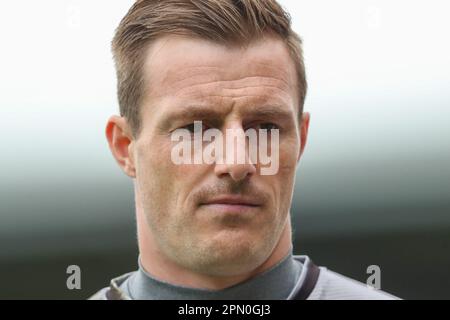 Burton Upon Trent, Großbritannien. 15. April 2023. Craig MacGillivray #34 von Burton Albion während des Spiels der Sky Bet League 1 Burton Albion vs Sheffield Wednesday im Pirelli Stadium, Burton Upon Trent, Großbritannien, 15. April 2023 (Foto von Gareth Evans/News Images) in Burton Upon Trent, Großbritannien, am 4./15. April 2023. (Foto: Gareth Evans/News Images/Sipa USA) Guthaben: SIPA USA/Alamy Live News Stockfoto