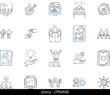 Symbolsammlung der Event Management-Modellstruktur. Organisation, Planung, Koordination, Planung, Logistik, Anordnen, Catering-Vektor und Illustration Stock Vektor