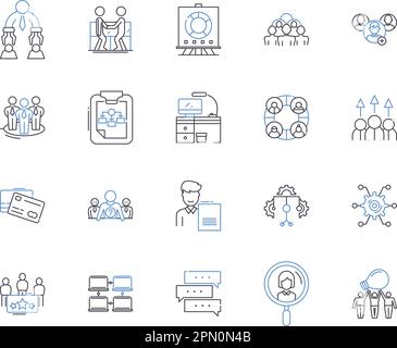 Kollektion von Symbolen des Workshops für Unternehmen. Unternehmen, Workshop, Schulung, Seminar, Geschäft, Planungs-, Verwaltungsvektor- und Illustrationskonzept Stock Vektor