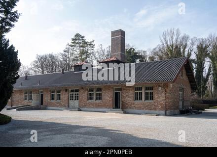 Krematorium im Konzentrationslager Dachau Stockfoto