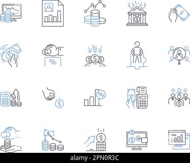 Symbolsammlung der Investitionsabteilung. Investition, Abteilung, Portfolio, Management, Broker, Asset, Analyst Vektor- und Illustrationskonzept Stock Vektor
