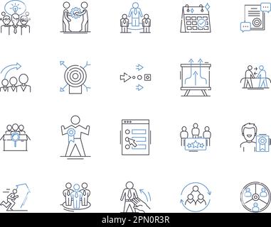 Symbolsammlung für die Unternehmensstruktur. Firma, Management, Geschäft, Unternehmen, Organisation, Investition, Strategievektor und Illustration Stock Vektor
