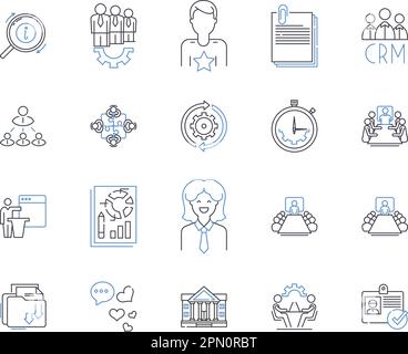 Symbolsammlung für die Zusammenarbeit mit Abteilungen. Koordination, Partnerschaft, Gemeinsam, Allianz, Verknüpfung, Unison, Alignment Vector and Illustration (Vereinheitlichung, Ausrichtungsvektor und Illu Stock Vektor