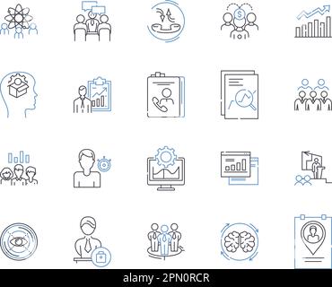 Symbolsammlung für die Zusammenarbeit mit Abteilungen. Koordination, Partnerschaft, Gemeinsam, Allianz, Verknüpfung, Unison, Alignment Vector and Illustration (Vereinheitlichung, Ausrichtungsvektor und Illu Stock Vektor