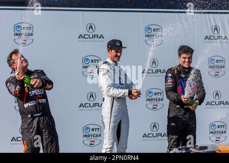 Long Beach, Kalifornien, USA. 15. April 2023. Die Straßen von Long Beach sind Austragungsort der Stadion Super Trucks für den Acura Grand Prix von Long Beach in Long Beach, CA, USA. (Kreditbild: © Walter G. Arce Sr./ZUMA Press Wire) NUR REDAKTIONELLE VERWENDUNG! Nicht für den kommerziellen GEBRAUCH! Kredit: ZUMA Press, Inc./Alamy Live News Stockfoto