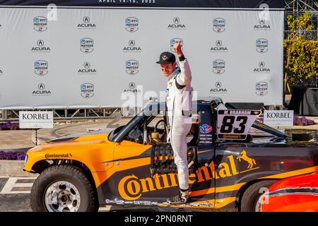 Long Beach, Kalifornien, USA. 15. April 2023. Die Straßen von Long Beach sind Austragungsort der Stadion Super Trucks für den Acura Grand Prix von Long Beach in Long Beach, CA, USA. (Kreditbild: © Walter G. Arce Sr./ZUMA Press Wire) NUR REDAKTIONELLE VERWENDUNG! Nicht für den kommerziellen GEBRAUCH! Kredit: ZUMA Press, Inc./Alamy Live News Stockfoto