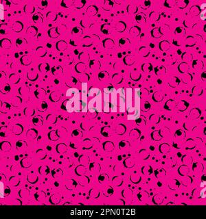 Abstraktes Schwarzweiß- und Pink-einfarbiges Kreisvektormuster. Stock Vektor