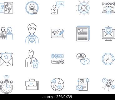 Symbolsammlung für Lean Startup Outline. Schlank, Start-up, agil, Methodik, Geschäft, Iterative, Produktvektor- und Illustrationskonzepte Stock Vektor