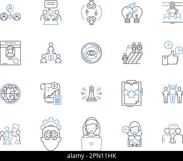 Geschäftspartner stellen die Symbolsammlung vor. Partner, Unternehmen, Handel, Allianz, Partnerschaften, Joint-Venture-, Trading-Vektor- und Illustrationskonzept Stock Vektor