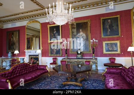 Formeller Salon von Dublin Castle, der für Regierungsempfänge genutzt wird Stockfoto