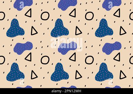 Hintergrund von Memphis. Retro-Hintergrund mit verschiedenen Farbfiguren für Poster oder Karten. Abstrakter hintergrund aus memphis mit bunten geometrischen Figuren für dein Design. Vektortextur. Vektordarstellung Stock Vektor