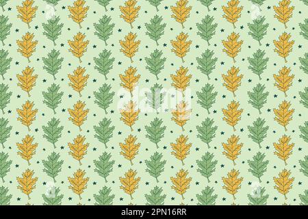 Nahtloses Blumenmuster im handgezeichneten Stil. Wiesenblumen im frischen Hintergrund. Einfaches Stoffdesign. Vektordarstellung. Stock Vektor