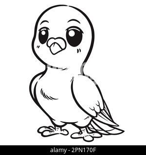 Vektordarstellung der Cartoon-Taube - Malbuch für Kinder Stock Vektor