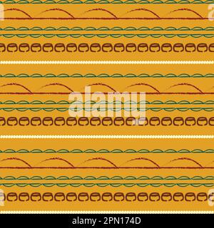 Afrikanisches Wachsmuster. Bedrucktes Material, handgefertigte ethnische Ornamente für dein Design, afro-ethnische Blumen und Stammesmotive Muster geometrische Elemente. Vektorhintergrund. Vektordarstellung Stock Vektor