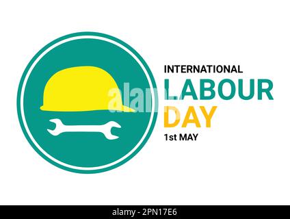 Internationaler Tag Der Arbeit. 1. Mai. Urlaubskonzept. Vorlage für Hintergrund, Banner, Karte, Poster mit Texteindruck. Stock Vektor
