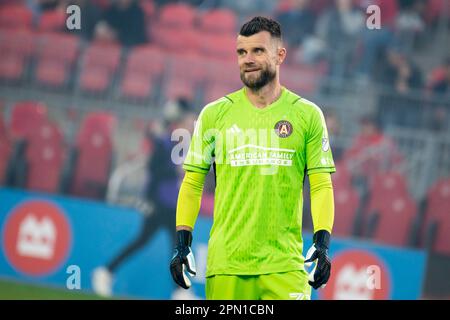 Toronto, Kanada. 15. April 2023. Quentin Westberg #31 beim MLS-Spiel zwischen dem FC Toronto und Atlanta United auf dem BMO Field. Das Spiel endete 2:2. (Foto: Angel Marchini/SOPA Images/Sipa USA) Guthaben: SIPA USA/Alamy Live News Stockfoto