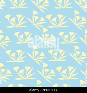 Vektornahtloses Muster mit Kompositionen abstrakter Blüten. Hintergrund aus sanften Blüten im pastellfarbenen Hintergrund. Stock Vektor