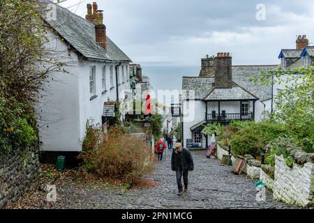 Das Dorf Clovelly am 29. Oktober 2022 in Devon, England. Clovelly ist ein privates Dorf ohne Autozugang. Kredit: SMP News Stockfoto