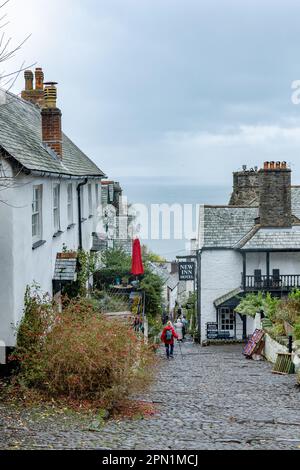 Das Dorf Clovelly am 29. Oktober 2022 in Devon, England. Clovelly ist ein privates Dorf ohne Autozugang. Kredit: SMP News Stockfoto