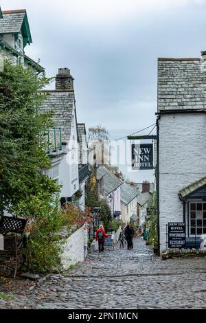 Das Dorf Clovelly am 29. Oktober 2022 in Devon, England. Clovelly ist ein privates Dorf ohne Autozugang. Kredit: SMP News Stockfoto