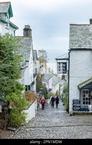 Das Dorf Clovelly am 29. Oktober 2022 in Devon, England. Clovelly ist ein privates Dorf ohne Autozugang. Kredit: SMP News Stockfoto