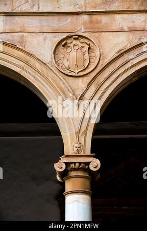 Detail einer Säule im Kloster des Klosters San Giovanni Battista in Almagro, Spanien Stockfoto