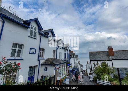 Das Dorf Clovelly am 29. Oktober 2022 in Devon, England. Clovelly ist ein privates Dorf ohne Autozugang. Kredit: SMP News Stockfoto