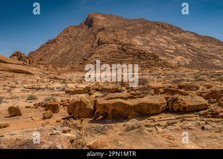 Granitfelsformationen am Spitzkoppe in Namibia Stockfoto