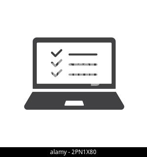 Laptop mit Vektorsymbol für Checkliste Stock Vektor