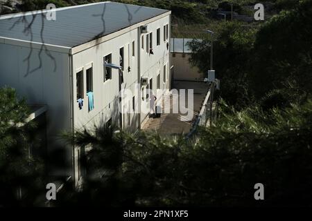 Lampedusa, Sizilien, Italien, 15. November am 2022, Migranten in das Einwanderungszentrum Hotspot der Insel Lampedusa am 2022. Stockfoto