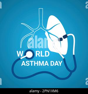 World Asthma Day Design, Vektordarstellung EPS10 Grafik. Medizinisches Symbol. Designelement für Poster, Karten, Banner. Stock Vektor