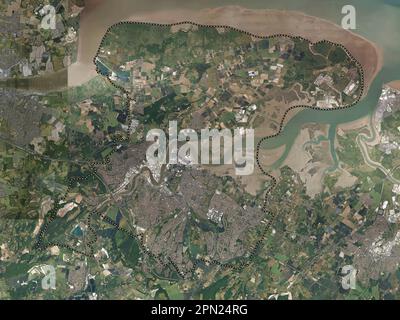 Medway, Einheit von England - Großbritannien. Hochauflösende Satellitenkarte Stockfoto