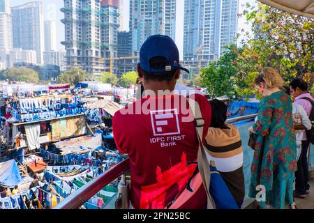 Touristen, Dhobi Ghat, Lower Parel, Mumbai, Indien Stockfoto