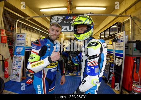 TRT 27 BAZAR 2 LA, USA. , . BECANE, (FRA), Superstock, Action während der 2023 24 Heures Moto, 1. Runde der FIM Endurance World Championship, auf dem Circuit Bugatti vom 13. Bis 16. April in Le Mans, Frankreich - Foto Alexandre Guillaumot/DPPI Credit: DPPI Media/Alamy Live News Stockfoto