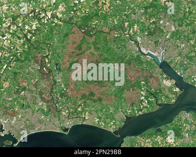 New Forest, nicht städtischer Bezirk von England - Großbritannien. Satellitenkarte mit niedriger Auflösung Stockfoto