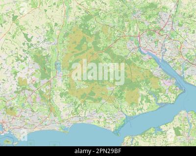 New Forest, nicht städtischer Bezirk von England - Großbritannien. Straßenkarte Öffnen Stockfoto