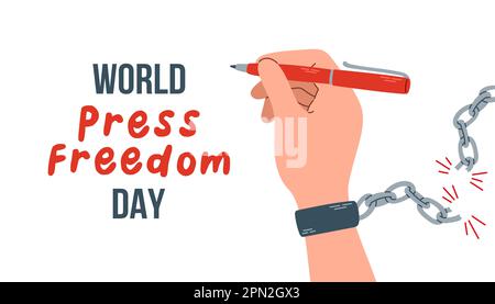 Welttag Der Pressefreiheit. Vektorabbildung für Grußkarten, Poster und Banner Stock Vektor