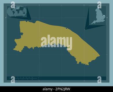 Nord-Norfolk, nicht-Metropolregion von England - Großbritannien. Durchgehende Farbform. Eckkarten für zusätzliche Standorte Stockfoto