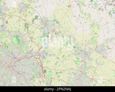 North Warwickshire, nicht-Metropolitan District of England - Großbritannien. Straßenkarte Öffnen Stockfoto