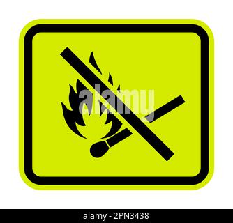 „Kein Feuer“, „Keine Übereinstimmungen“ oder „offenes Flammenzeichen“ Stock Vektor