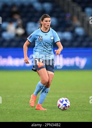 Sydney, Australien. 16. April 2023. Charlize Jayde Rule of Western United in Aktion beim Halbfinalspiel der Liberty A-League Frauen Fußball 2022-23 zwischen dem FC Sydney und Western United im Allianz Stadium. Endstand Western United 1:0 Sydney Football Club (Foto: Luis Veniegra/SOPA Images/Sipa USA) Guthaben: SIPA USA/Alamy Live News Stockfoto