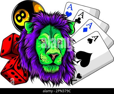 Lion Bet Casino-Logo Tamplate-Vektordarstellung auf weißem Hintergrund Stock Vektor