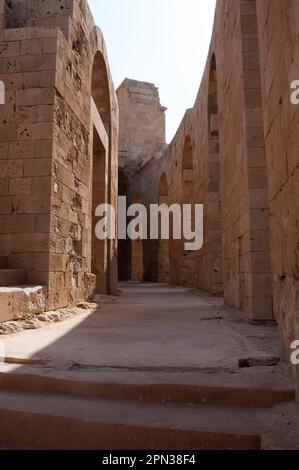 Archäologische Stätte von Sabratha, Libyen - 10/31/2006: Das Theater der alten phönizischen Stadt Sabratha Stockfoto