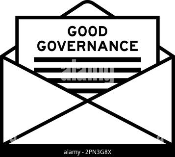 Umschlag und Briefzeichen mit dem Wort „Good Governance“ als Schlagzeile Stock Vektor